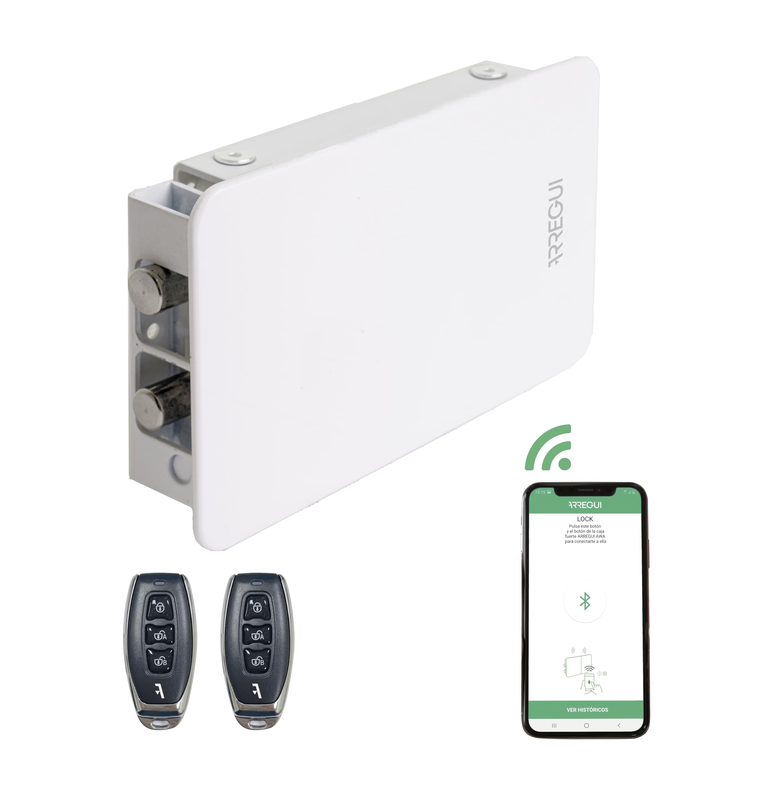 ARREGUI KAMO CI20BRC Cerradura de Seguridad Invisible para Puerta Control con Smartphone y Mando | Antirrobo | Anti Okupas | Cerradura Electrónica para Puerta con Bluetooth | Cerrojo Interior | Blanco