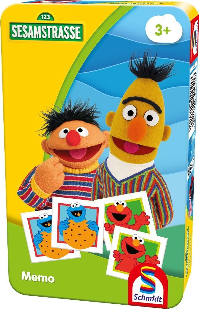Schmidt Spiele 51451 Sesame Street Memo, Travel Game, Bring Me with Game in a Metal Tin