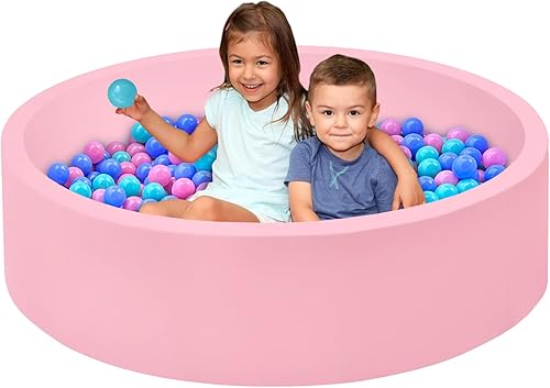 Miniatura 36 de Piscina de pelotas para bebés para niños pequeños, 35.4 x 11.8 pulgadas, piscina de bolas redondas suaves para bebés, corralito de juegos para gris