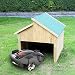 Produktbild Melko Garage Carport Überdachung aus Holz für Mähroboter, Dach in Grün, 85 x 85 x 82,5 cm - bietet Schutz vor Hitze, UV-Strahlen, Regen uvm.