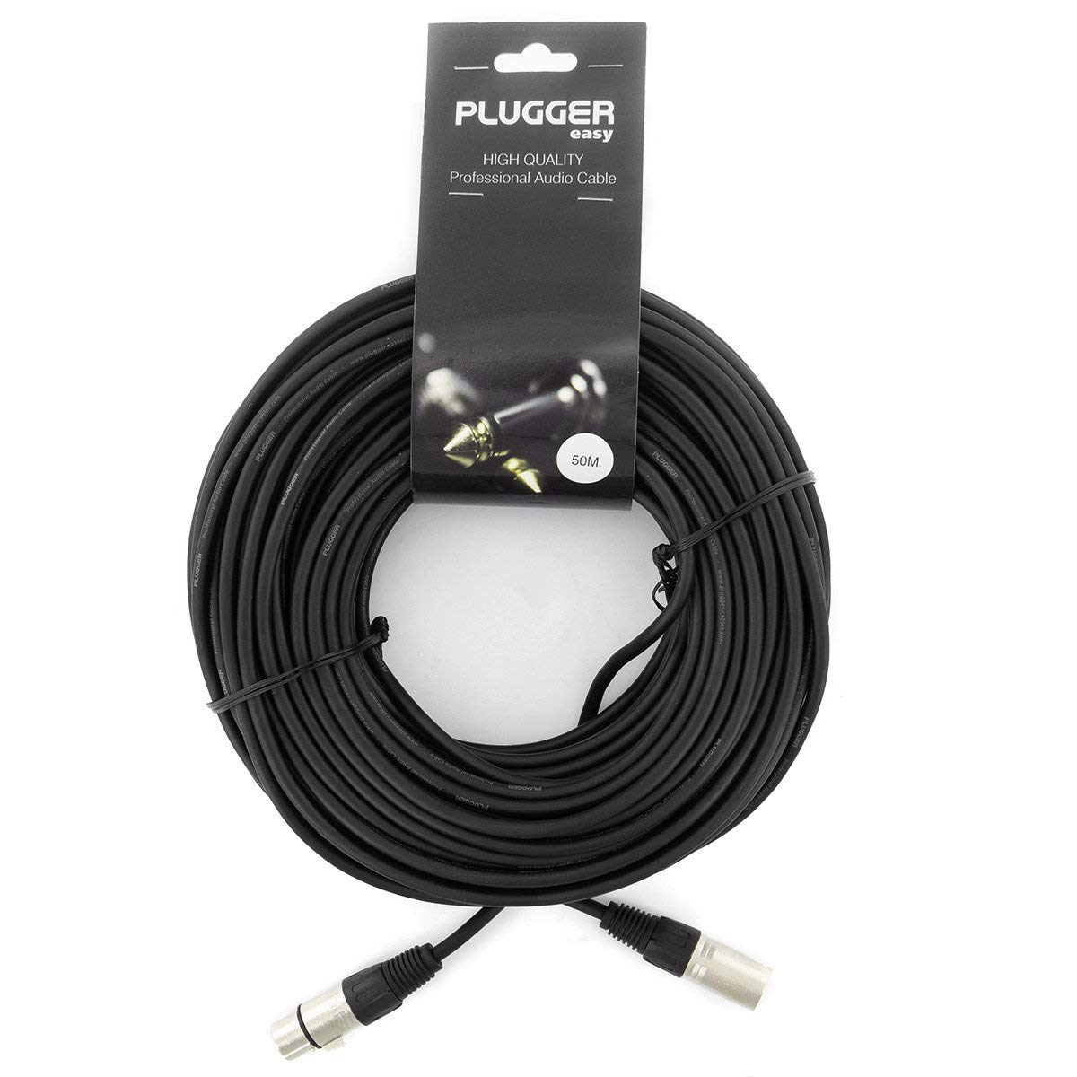 Plugger, câble microphone XLR femelle/XLR mâle. Connecteurs 3 broches. Enceinte, microphone, carte son, contrôleur DJ, table de mixage et autres. Longueur 50 mètres. Qualité Professionnelle.