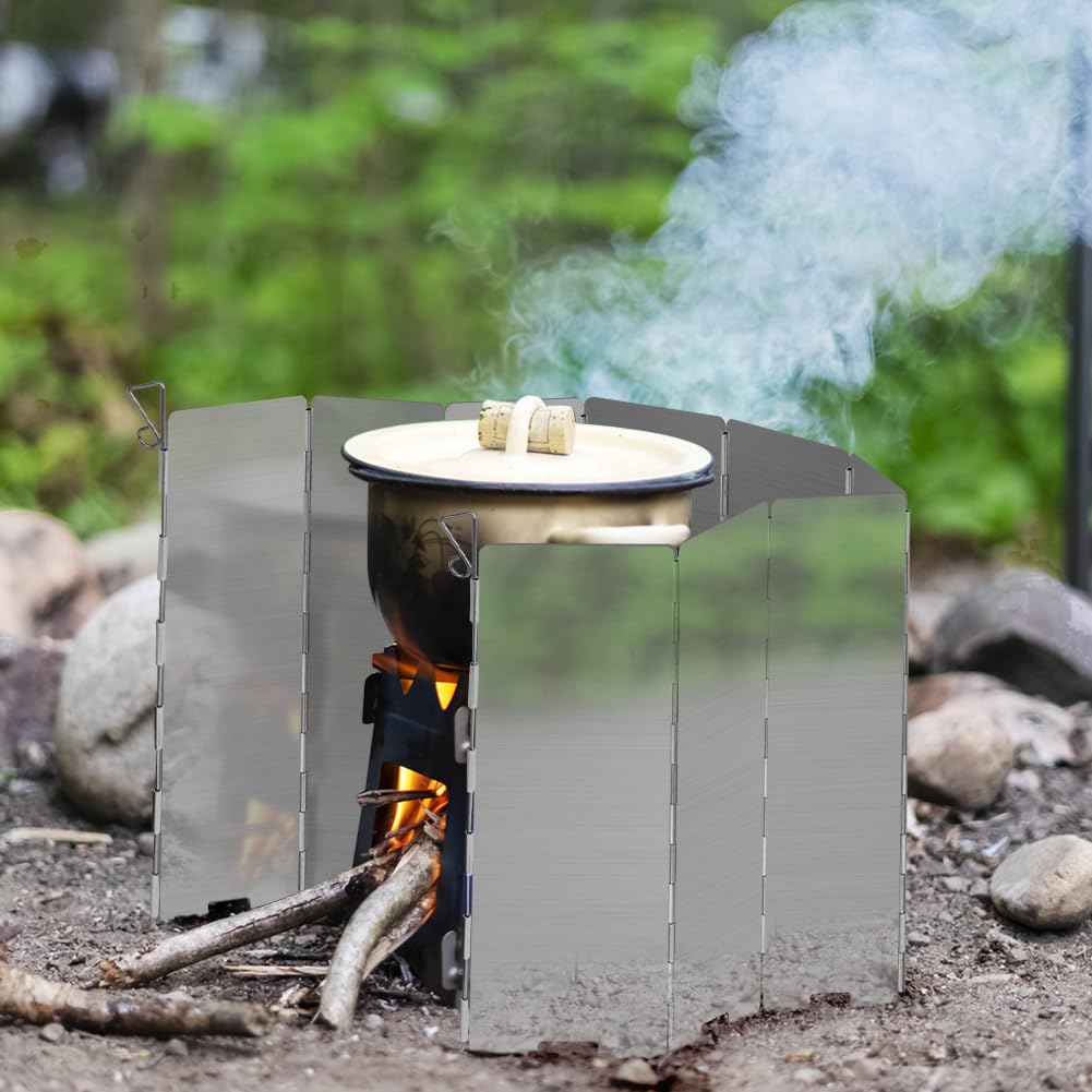 12 składanych aluminiowych osłon przeciwwiatrowych, osłona przeciwwiatrowa do kuchenki kempingowej z torbą do przechowywania, przenośna osłona przeciwwiatrowa do kuchenki kempingowej na zewnątrz