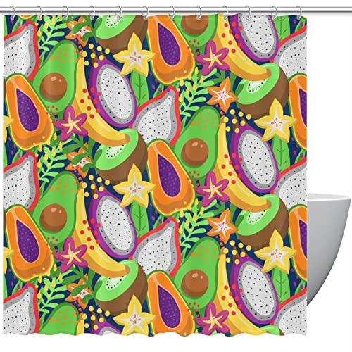 Rideau de douche imperméable fruits et fleurs coloré grand format - 2