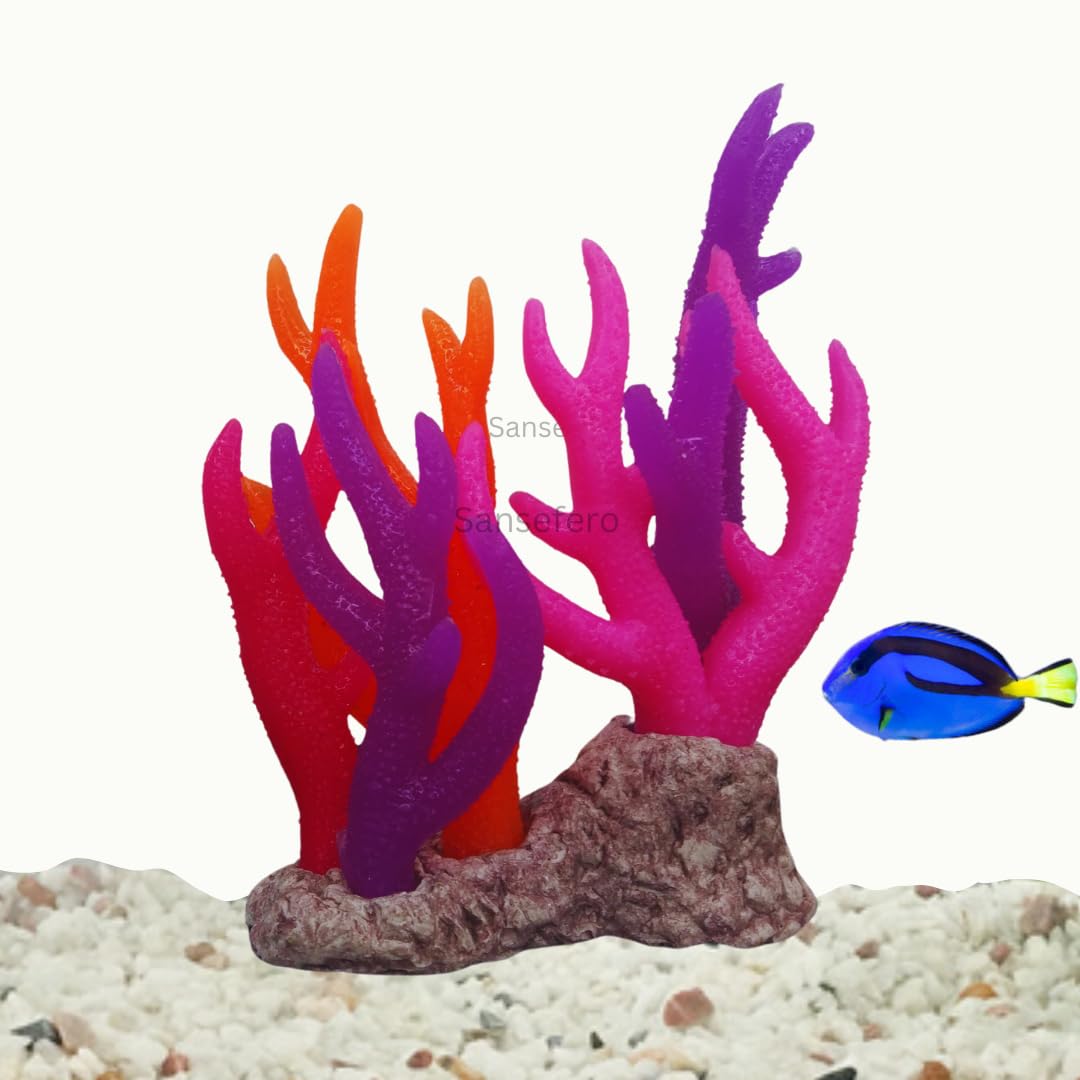 Premier Plants Artificial Aquarium Coral Ornament Plant for Aquarium Decoration (Pink and Purple)