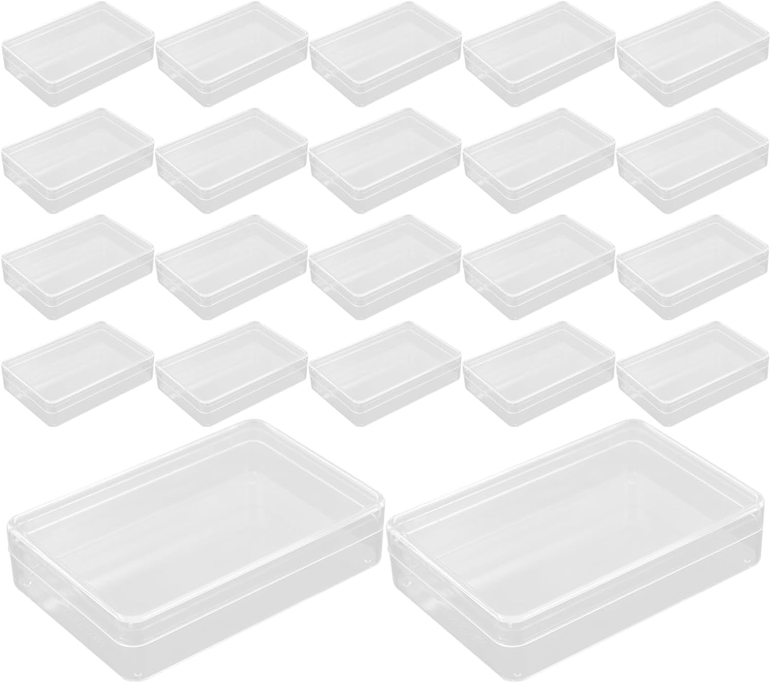24pcs Plastic Playing Card Storage Box for Organizing Game Cards and Small Parts, Rectangular Case for Travel and Home Use