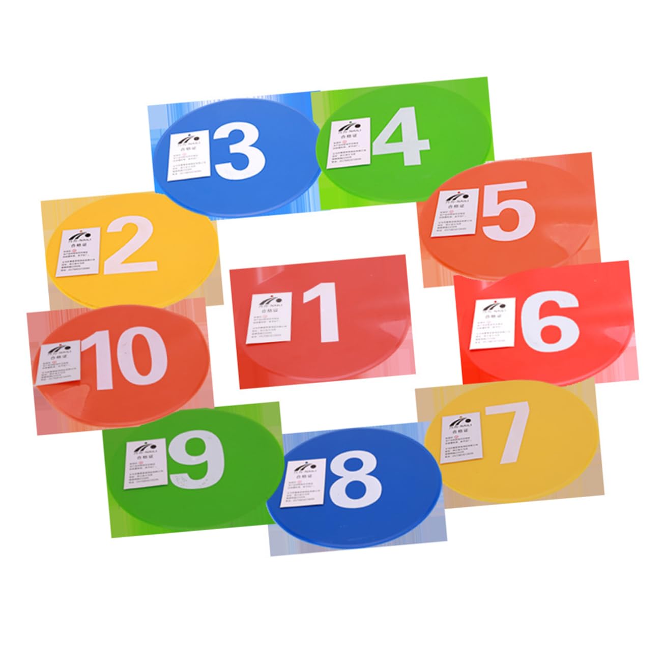 BIUDECO 10Pcs Soccer Training Sign Reusable Football Markers with Number Pattern Durable Road Block Plates for Agility Drills and Gym Activities