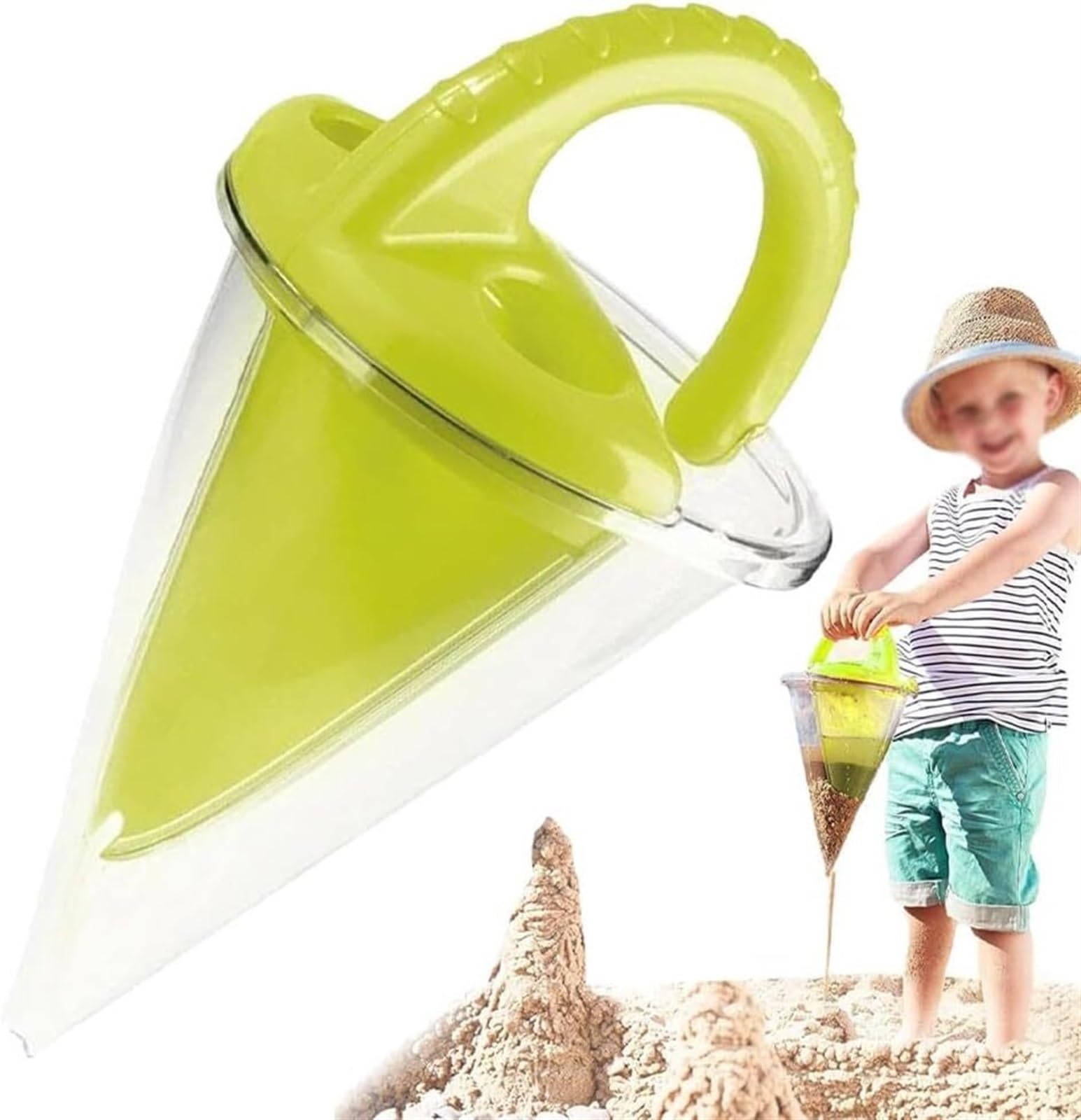 Embudo for derrames, juguete de arena, juguetes de playa for niños de 8 a 12 años, juguetes de arena for niños, embudo for derrames de arena y agua, kit de construcción de castillos de arena(Green1pcs