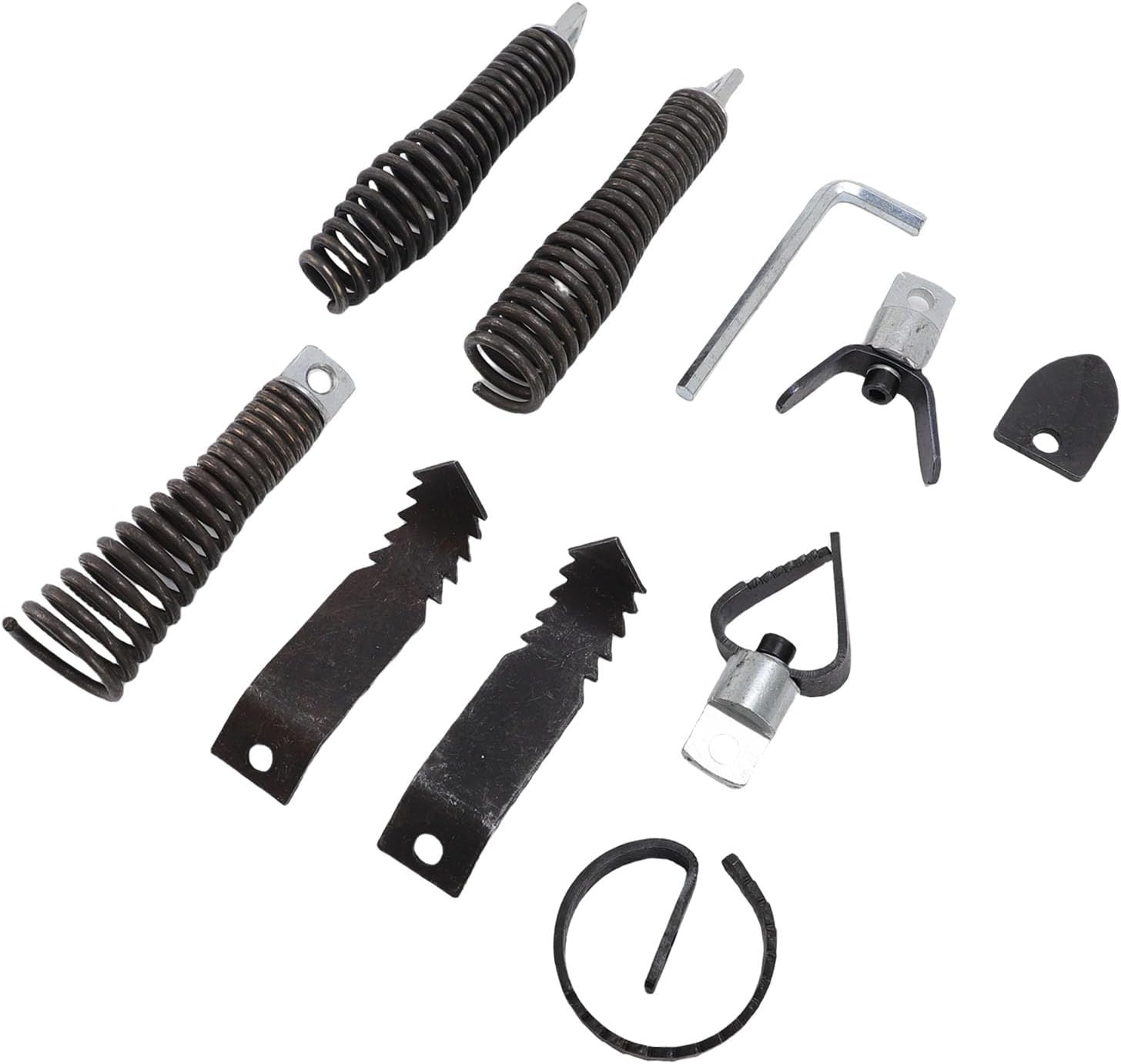 WALFRONT 8Pcs Drain Snake Drill Attachment, Multi Functional Cutting Head Kit with Expandable Cutter for 5/16in to 3/4in Cable Cleaning Machine Replacement Parts