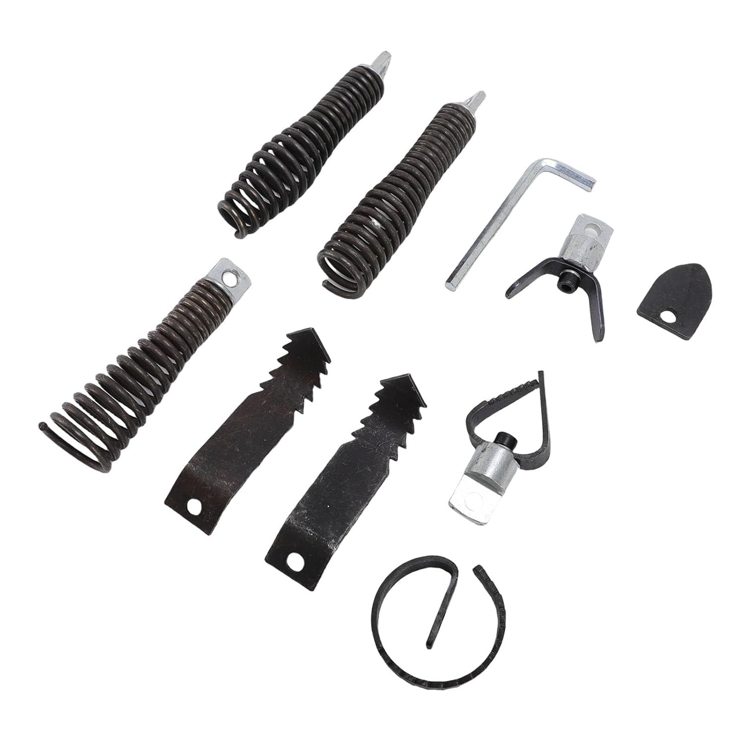 Drain Snake Drill Attachment Auger Bits Cleaning Machine Replacement Parts 8Pcs for 5/16in-3/4in Cable with Hex Wrench