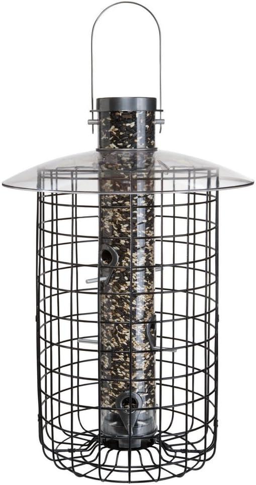 Droll Yankee 20" 6 Port Sun Flower Tube Domed Cage Feeder