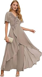 Chiffon Mother of The Bride Pant Suits for Wedding Guest Dresses Formal Outfit Womens Jumpsuit