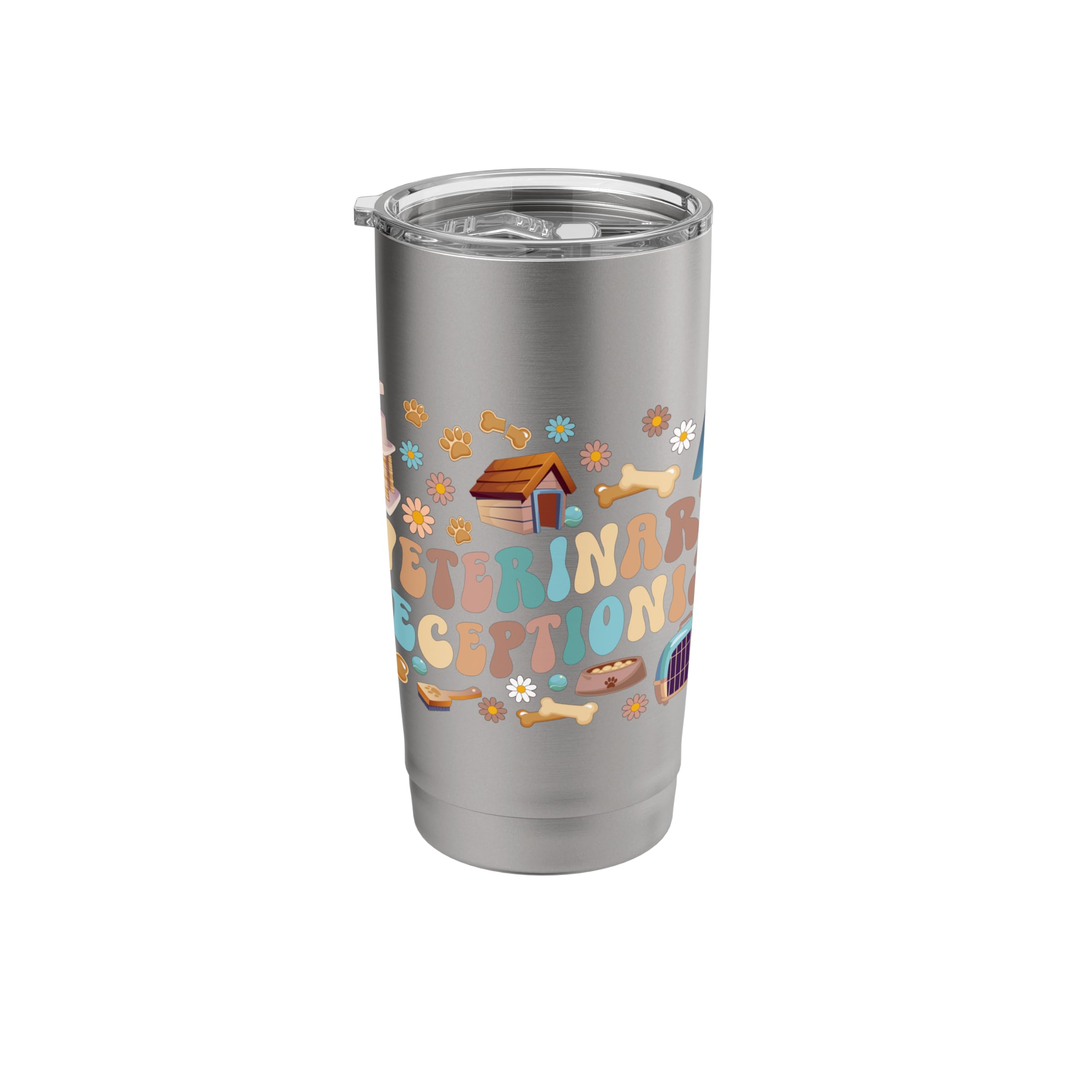 Groovy Veterinary Receptionist Appreciation Vet Receptionist Stainless Steel Insulated Tumbler