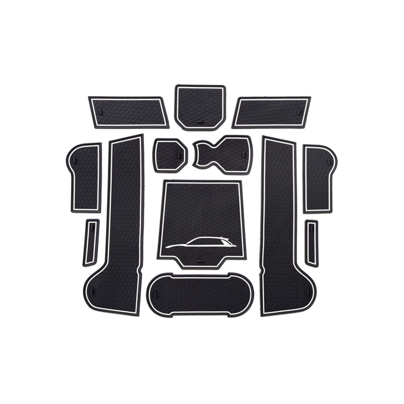 Tapis de rainure de porte pour T-Roc 2018-2020 blanc antidérapant