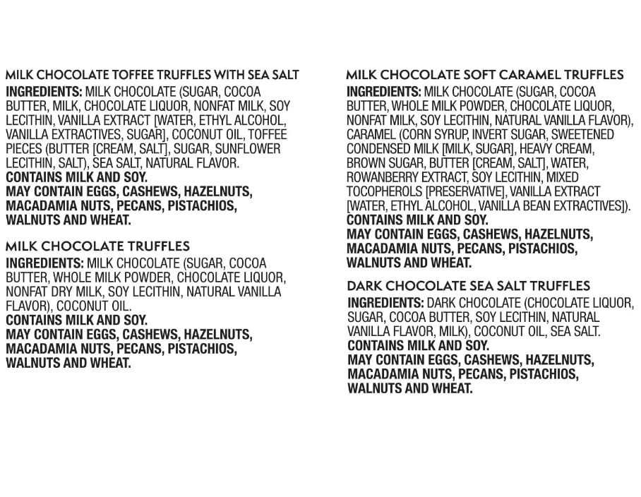 Assorted Chocolate Truffles, 16.5 Ounce Bag, 4 Different Flavors (About 8 Truffles of Each Flavor)