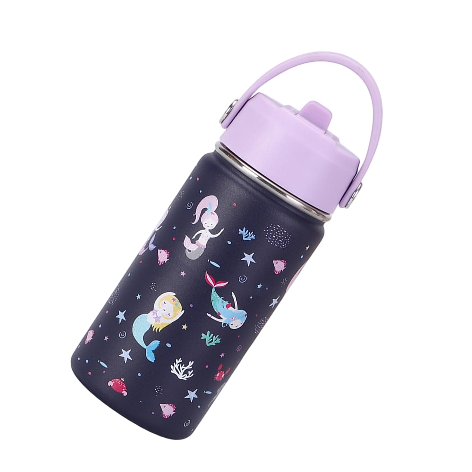 Elnwnnkc Walled Stainless Steel Cartoon Handle Insulated Straw Cup for Temperature Retention Portable Design Water Bottle Insulated Cartoon Handle Straw Cup