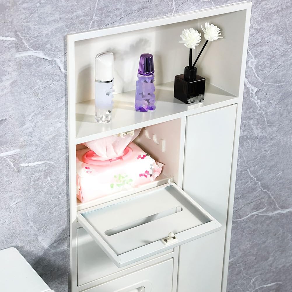 Duschregal aus Edelstahl, integrierter Shampoo- und Toilettenartikelhalter, grauer Mülleimer, platzsparendes Design, 20 x 66 x 14 cm / 7.87x25.98x5.51in, langlebig und stilvoll