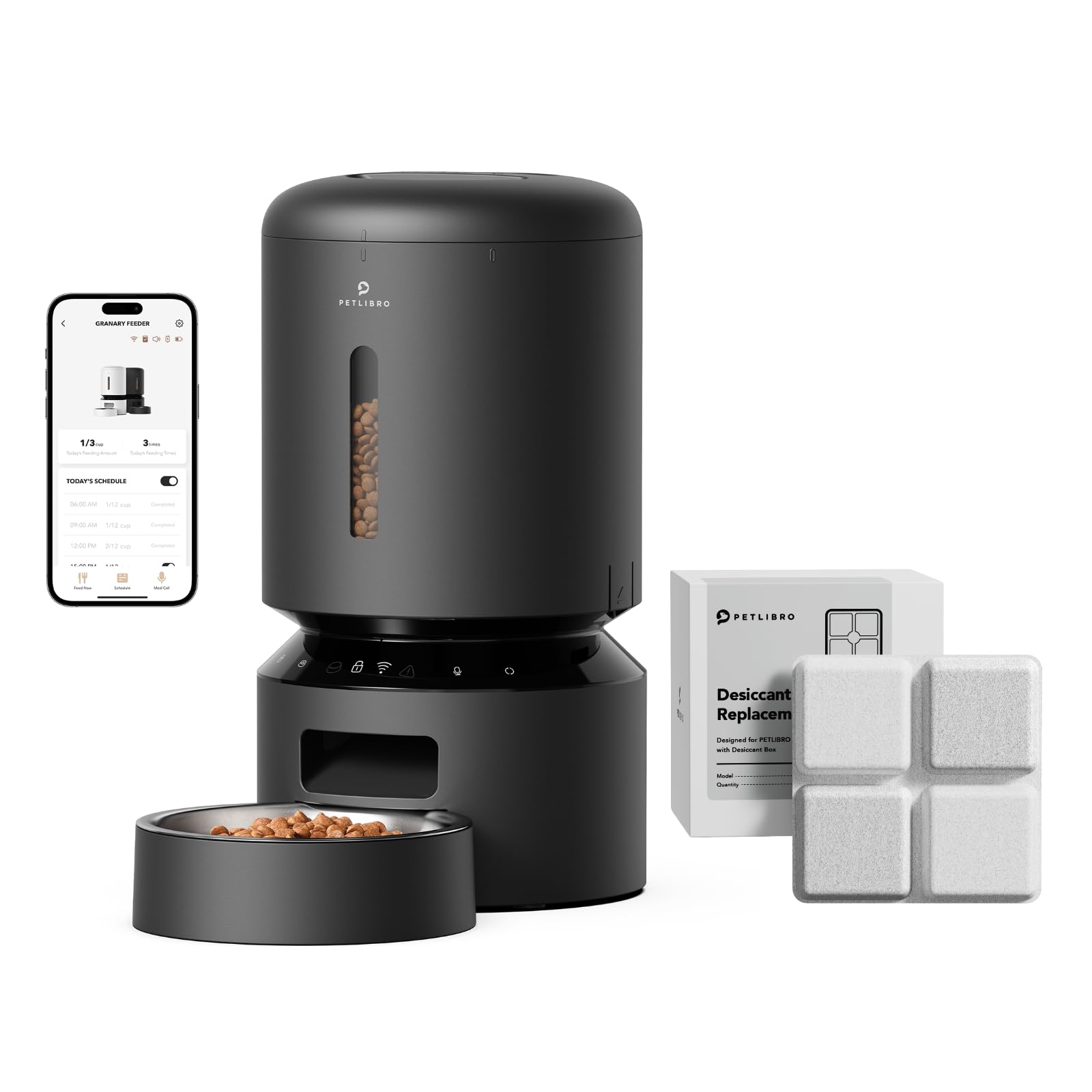 PETLIBRO Automatic Cat Feeder, 5G WiFi Automatic Dog Feeder with Freshness Preservation 5L + 6 Packs Pet Food Desiccant Bag Suitable Model PLAF001, PLAF101, PLAF005, PLAF006, PLAF103, PLAF203