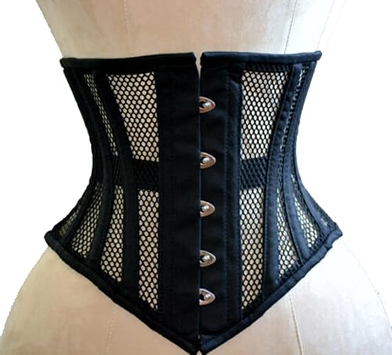 SHOP-INN Women's Waist Training Underbust Corset Steel Boned Hourglass Body Shaper (2XL) - Medium - Black