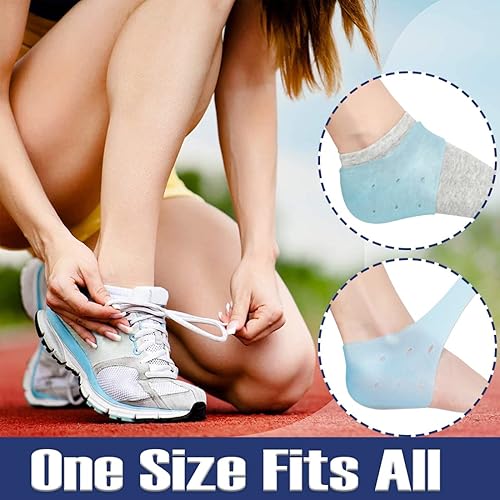 Miniatura 5 de Pnrskter Taloneras para aliviar el dolor de talón, 3 pares azules, de gel suave, soporte para fascitis plantar, reduce la fricción y los golpes