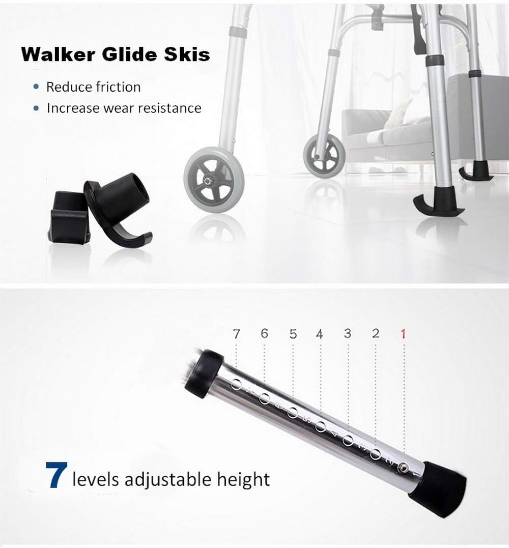 Stand Upright Walker with Handbrake, Stand Up Rollator Walker with Seat and Wheels, Padded Armrests Standard Walker,Height Adjustable Rolling Walker for Seniors, Foldable 4 Wheels Walkers + Seat + Bag : Health & Household