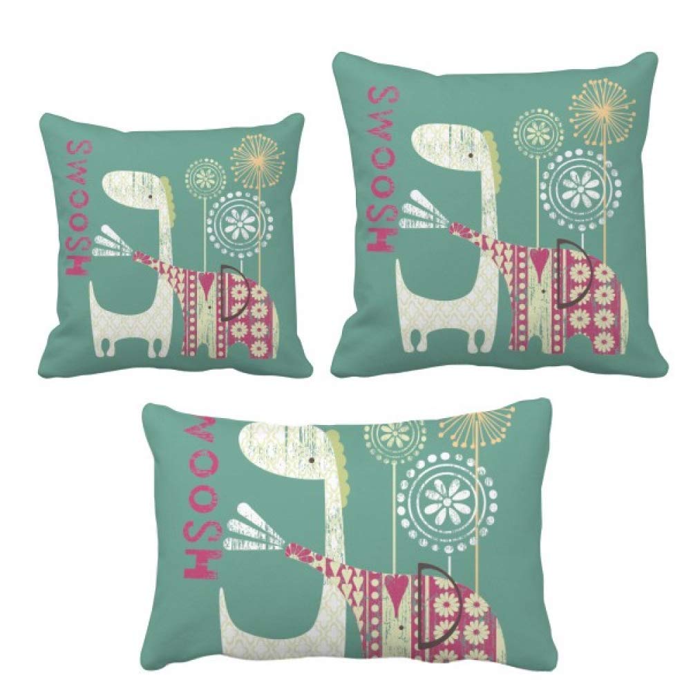 Housse de coussin girafe éléphant vert déco salon