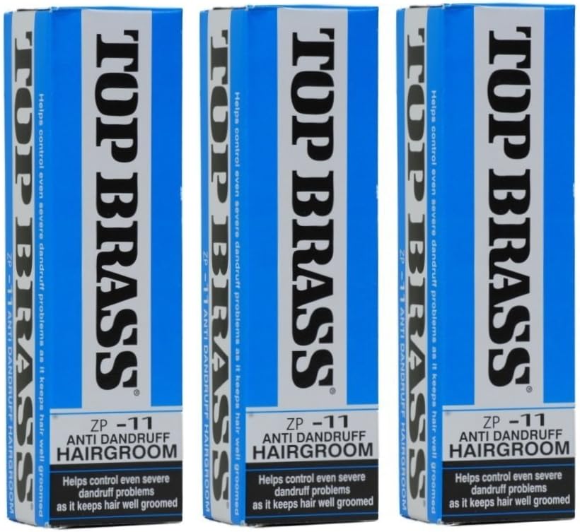 Top Brass Anti Dandruff Hair Cream for Men & Women - Hair Cream for Styling Infused with Beeswax & Candelilla - Relieves Scalp Dryness, Dandruff, Flaking & Itching - Non-Greasy, Nicely Scented 3 Pack