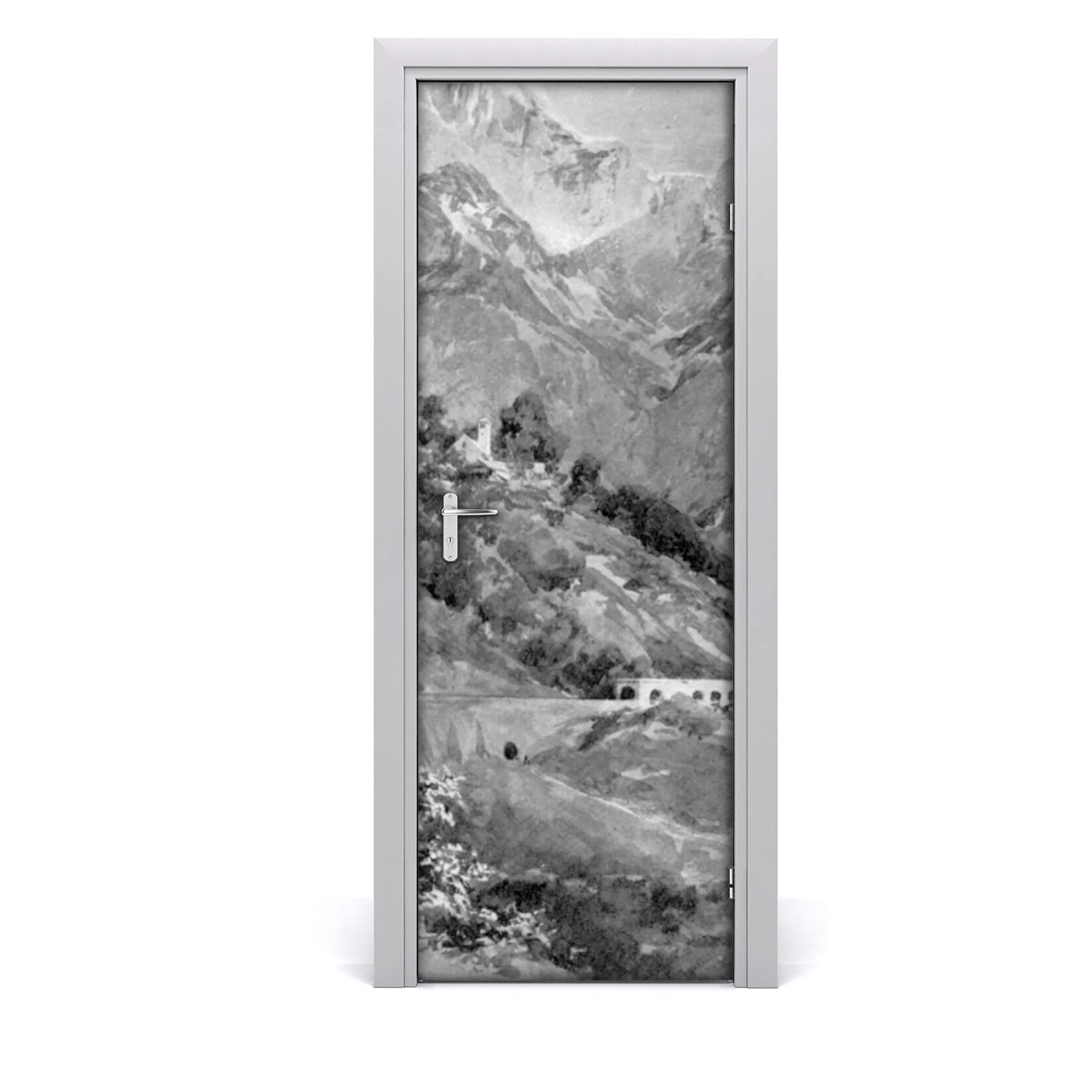 Papier Peint Sur La Porte Alpes Paysage Montagnes Décoration 85x200cm