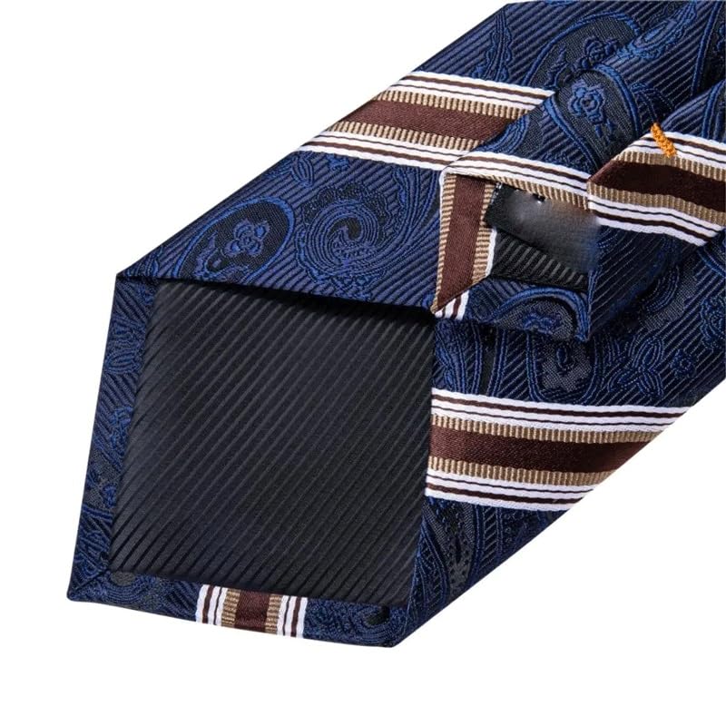 Corbata de negocios a rayas para hombres con set de accesorios miniatura 4