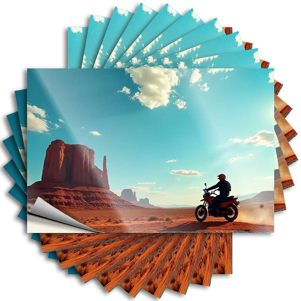 Funny Lettering Sticker, Fall Wall Motorcycle Rider in Desert Landscape | Funny Quote Spring Decals(8X12CM)