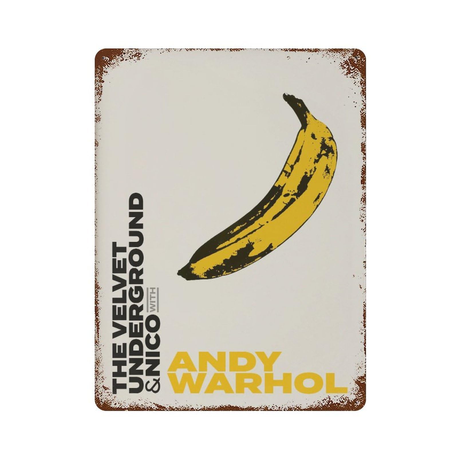 xiaoxiaoshen Warhol Banana Pop Exhibition Wall Decor Art Metal Tin Poster Modern Home Decor Art Home Bar Shop Decorations Vintage Sign 40x30cm