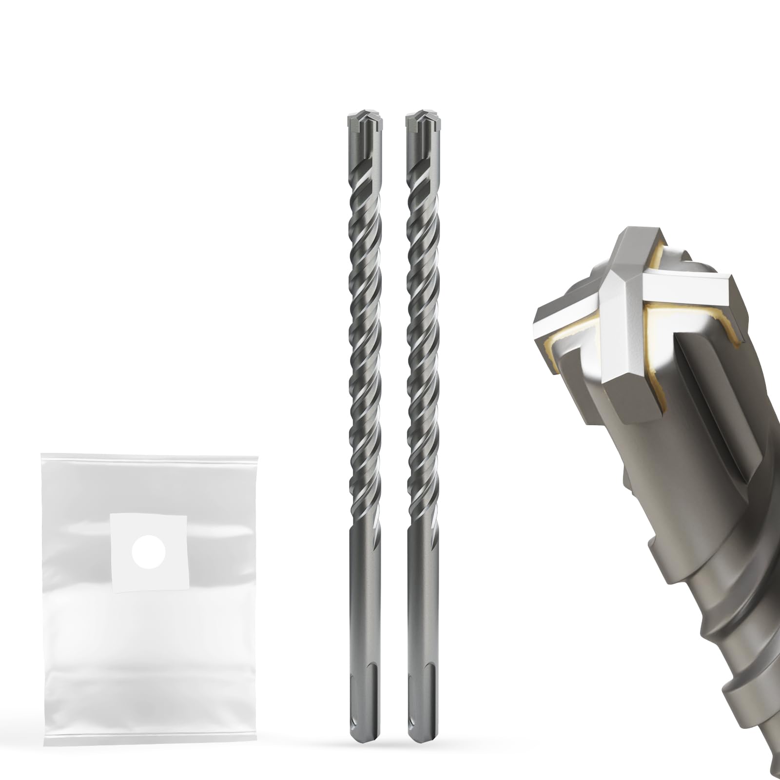 SDS Plus Drill Bit Set 12 mm x 210 mm for Concrete, Masonry & Stone - 2 Pieces, Durable and Powerful — image 1