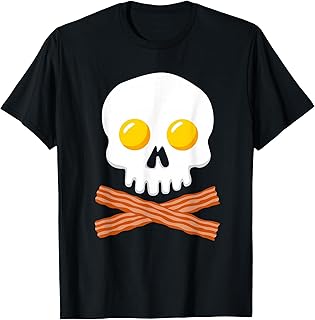 Egg and Bacon Skull Crossbones Tshirt T-Shirt