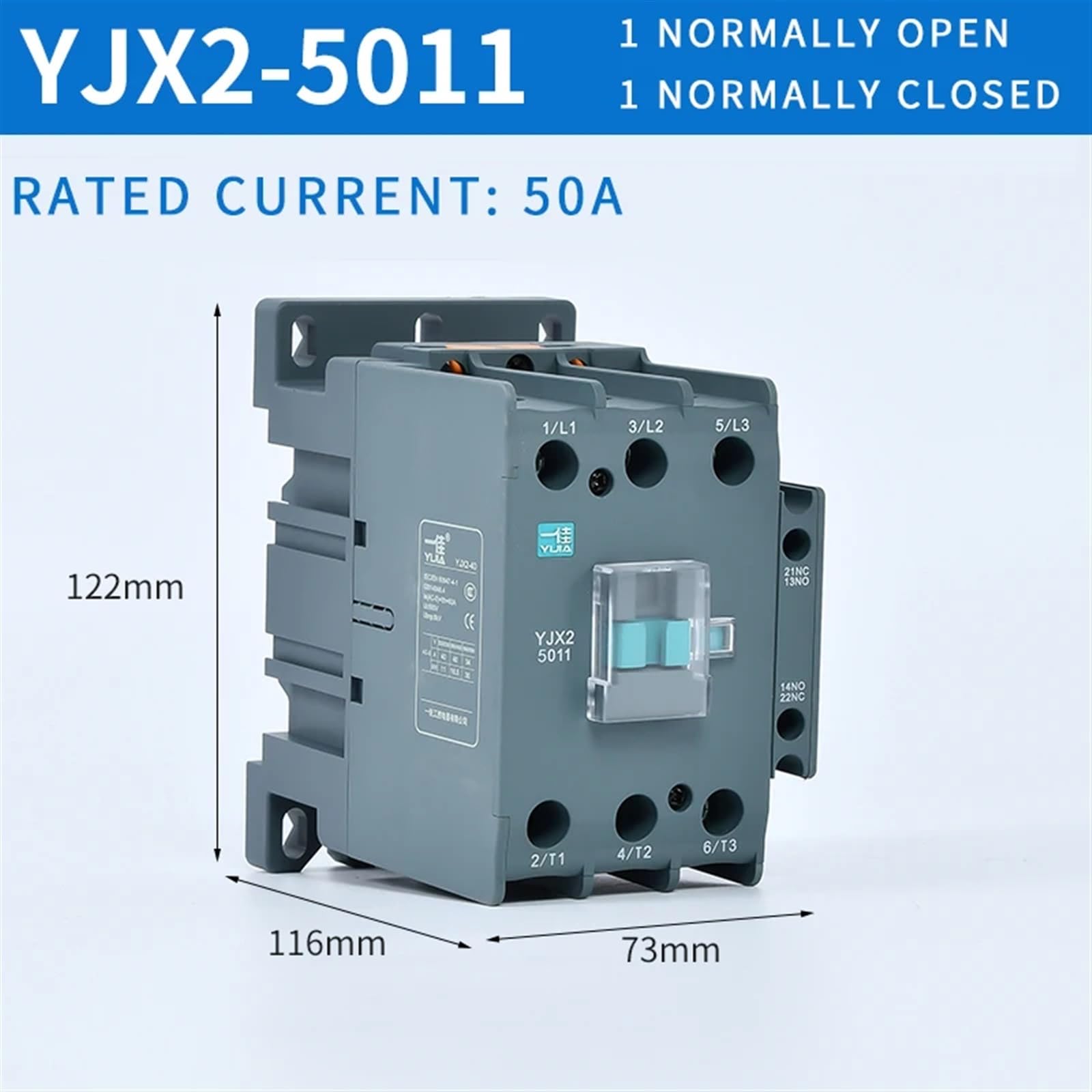 Contactor Cjx2-4011 5011 6511AC, monofásico, 220 V, 380, 36, Normalmente Abierto y Cerrado(5011,220V)
