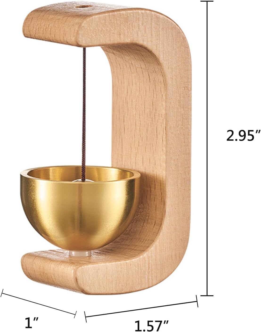 Timbre magnético para puerta, timbre de madera para abrir la puerta, sonido Ding Ding (nogal) — view 6