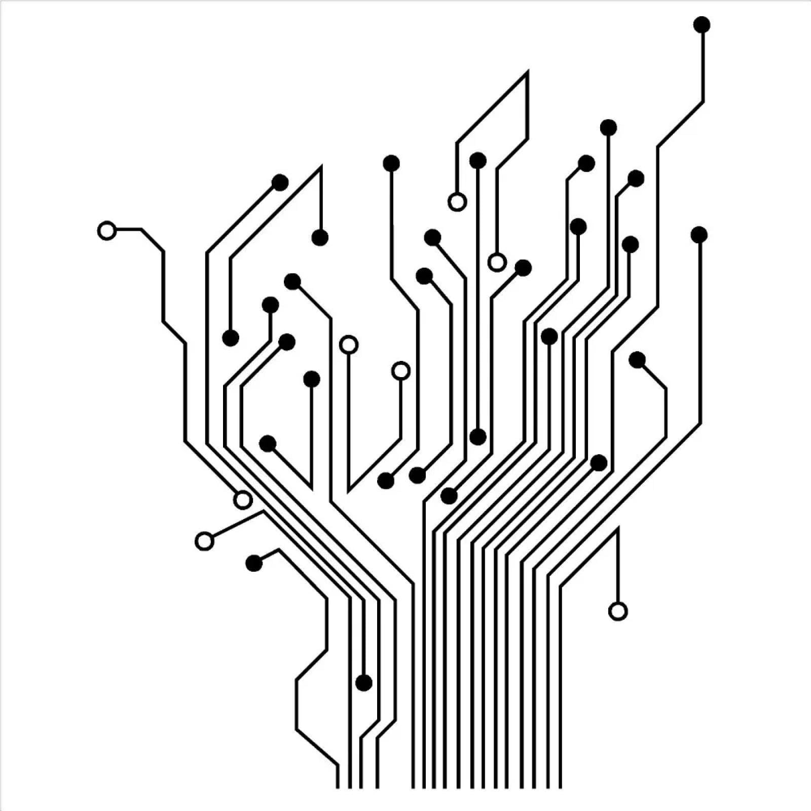 WEIMEIJIE Circuit Board Computer wall Sticker Vinyl Circuit Tree Geek Science wall Sticker Computer wall Art Decal