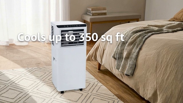 Image of 8,000 BTU Portable Air Conditioner with Dehumidifier & Fan, Compact AC Unit Cools Rooms up to 350 Sq.Ft, 24H Timer, Remote Control for Home, Office, Bedroom
