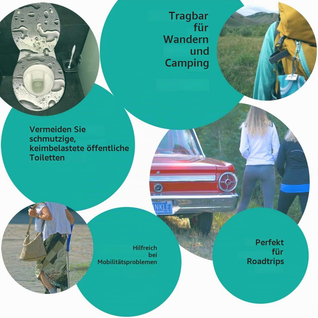 Tinkle Belle Urinal, tragbar, mit Etui Stehen Sie zum Pee während Sie vollständig bekleidet. Einfach, kompakt, zuverlässig für Wandern, Camping, Reisen, Konzerte, Festivals, schmutzige Toiletten