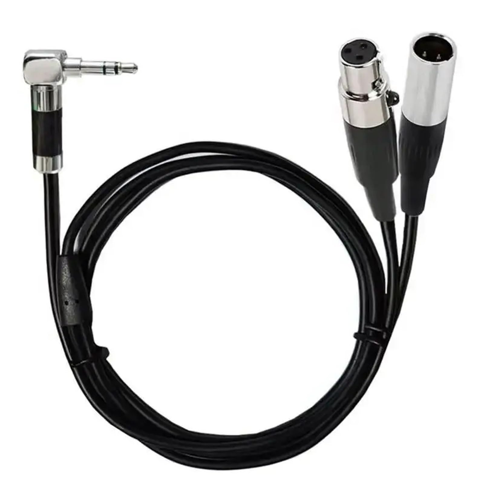 Podwójny Mini 3Pin XLR męski żeński do 3,5 mm TRS męski wtyk audio Y kabel 0,5 m 1,8 m do lustrzanki kamery mikrofon(3,5 mm to Dual Female, 1.8m)