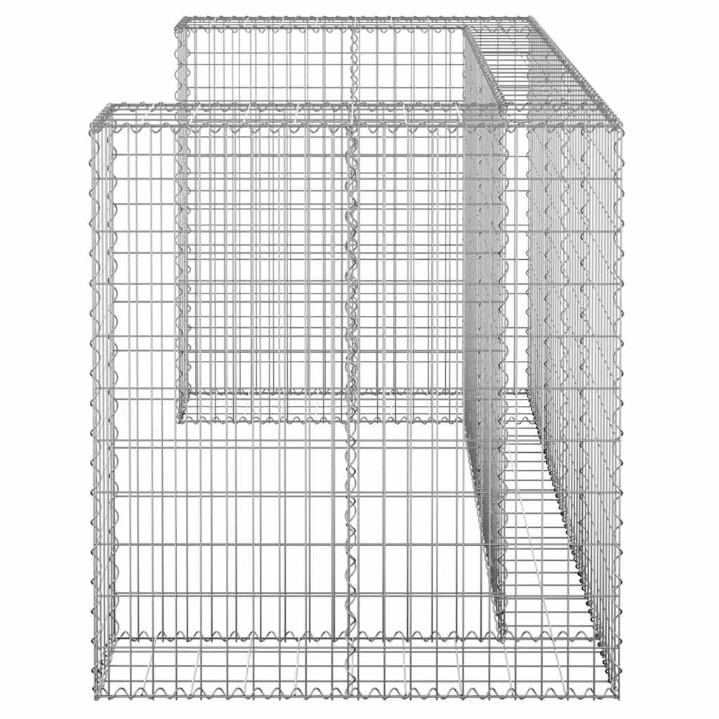 vidaXL Gabionenwand für Mülltonnen Gabione Gabionen Steinkorb Steingabionen Mülltonnenverkleidung Mülltonnenbox Verzinkter Stahl 180x100x110cm
