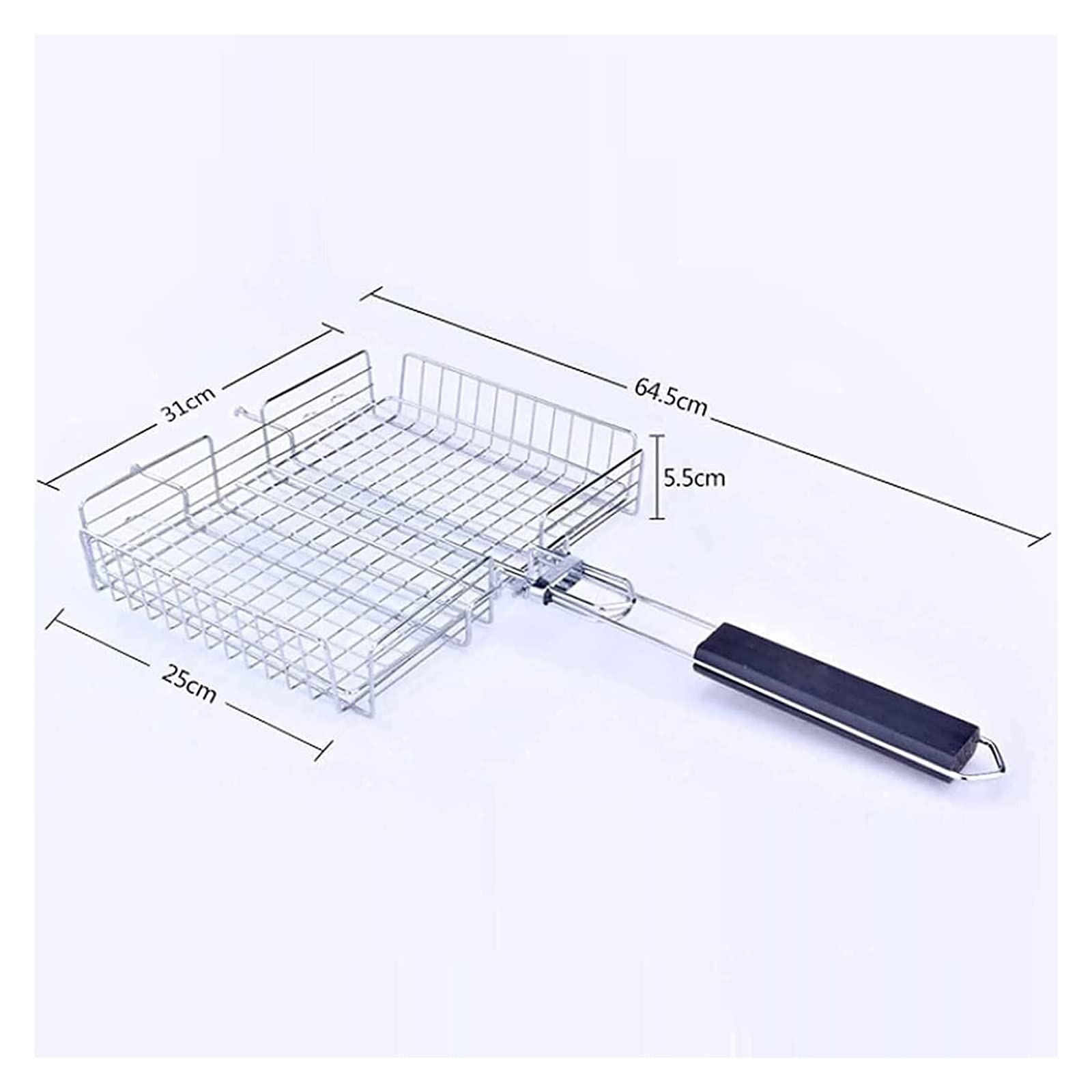 Cesta de barbacoa de acero inoxidable, parrilla portátil grande para asar verduras, pescado y camarones, accesorio para parrilla de barbacoa