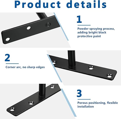 Miniatura 3 de 16 piezas de soporte flotante resistente de 59 pulgadas estantes flotantes de 59 pulgadas soportes de mantel sólidos ocultos soportes de estante