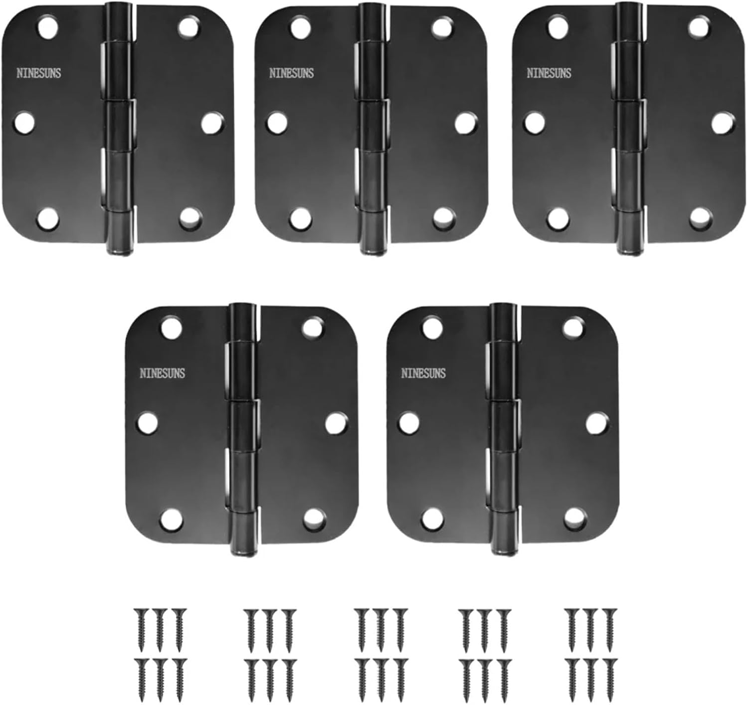 3.5inch Hinges Door Stainless Steel Butt Screws Flat Iron Dual Folding 1Pcs(1Pcs)