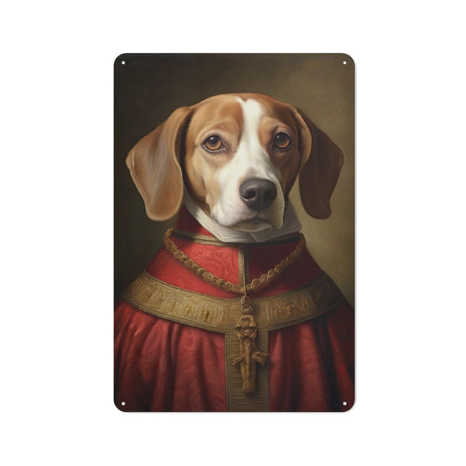 Junmoney Style-7 30X20cm Retro Tin Sign With Beagle The Pope For Living Room Or Hallway, A Decorative Metal Sign For Living Rooms And Hallways