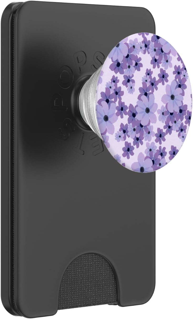 Purple Flowers Pattern Pop-Up Socket Grip-Flowers Floral PopSockets PopGrip for MagSafe