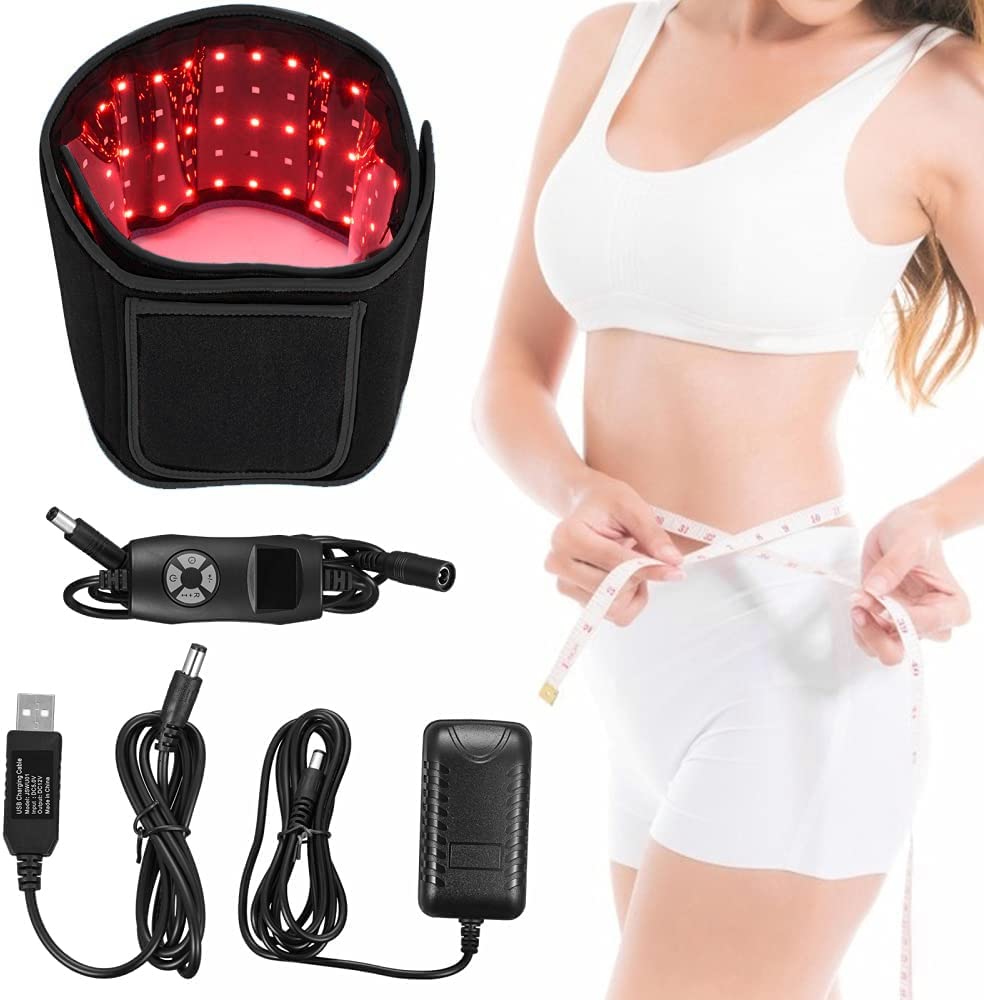 TOPQSCInfrared Light Therapy Belt for Pain Relief, 20W Homeuse Wearable Wrap Deep Therapy Pad Back Shoulder Joints Muscle Pain Relief, Massager Equipment (Black)
