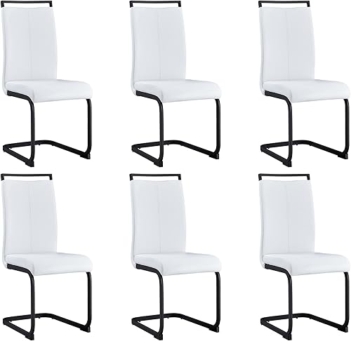 Miniatura 11 de Baysitone Juego de 4 sillas de comedor modernas, sillas laterales para cocina, con respaldo alto acolchado de piel sintética, para habitación, Gris