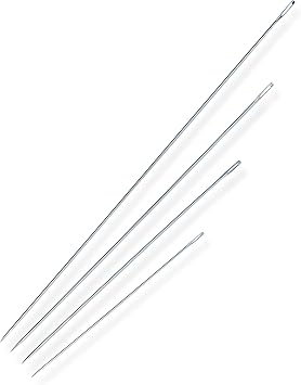 Dritz Home 9021 Long Straight Upholstery Hand Needles, Size 6, 8, 10 & 12-Inch (4-Piece), Silver