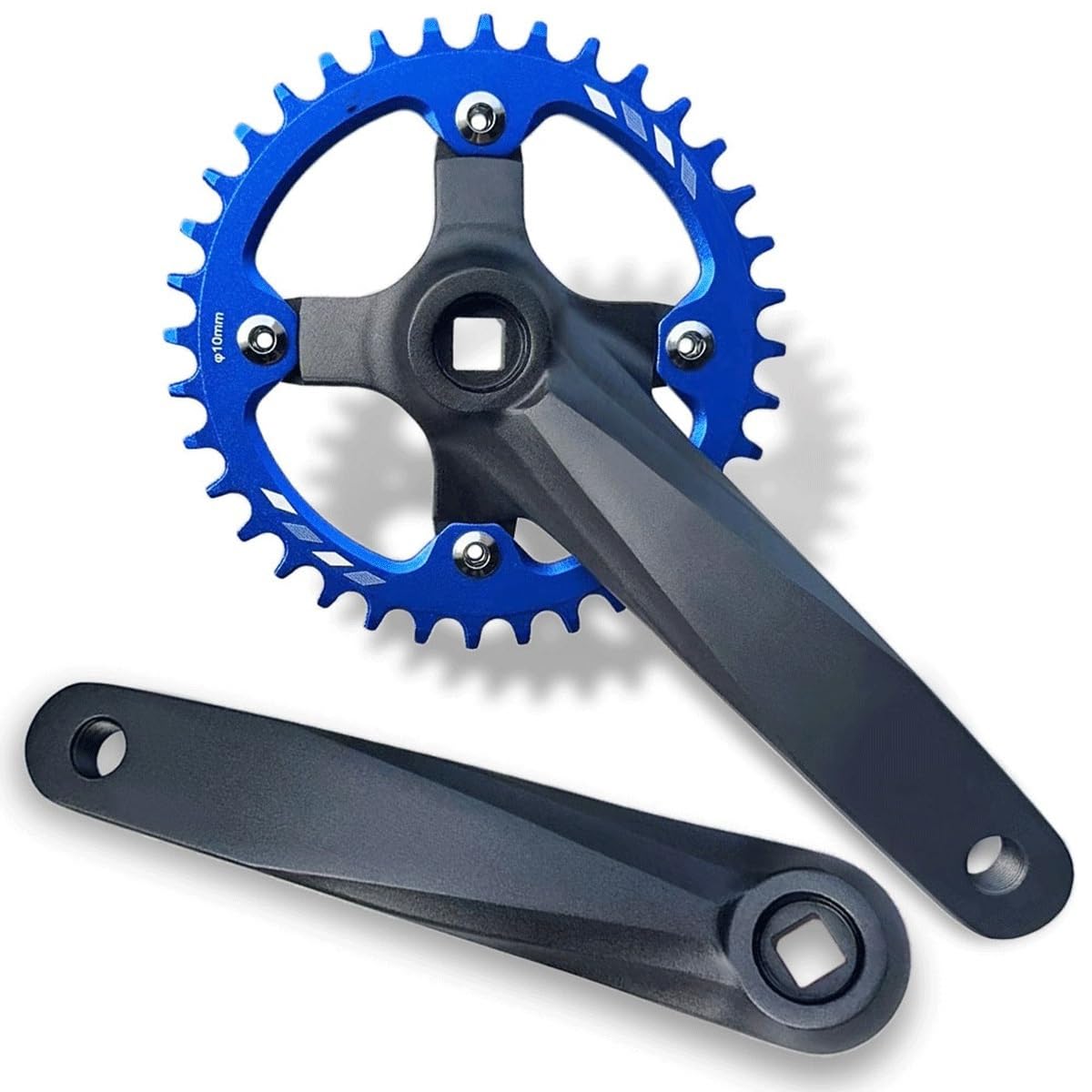 KANGXYSQ Square Taper Crankset 152mm 165mm 170mm Crank Arm Set With 32T 34T 36T 38T Narrow Wide Tooth Chainring Set Mountain Bike Aluminum Alloy Left And Right Crank(Blue,34T,170mm)