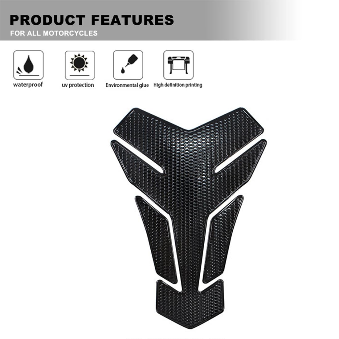 Paraserbatoio Moto Adesivo - 2 Pezzi Tank Pad 20.5x14 Cm, Protezione Da Graffi E Usura Per Serbatoio Carburante - Foto 2