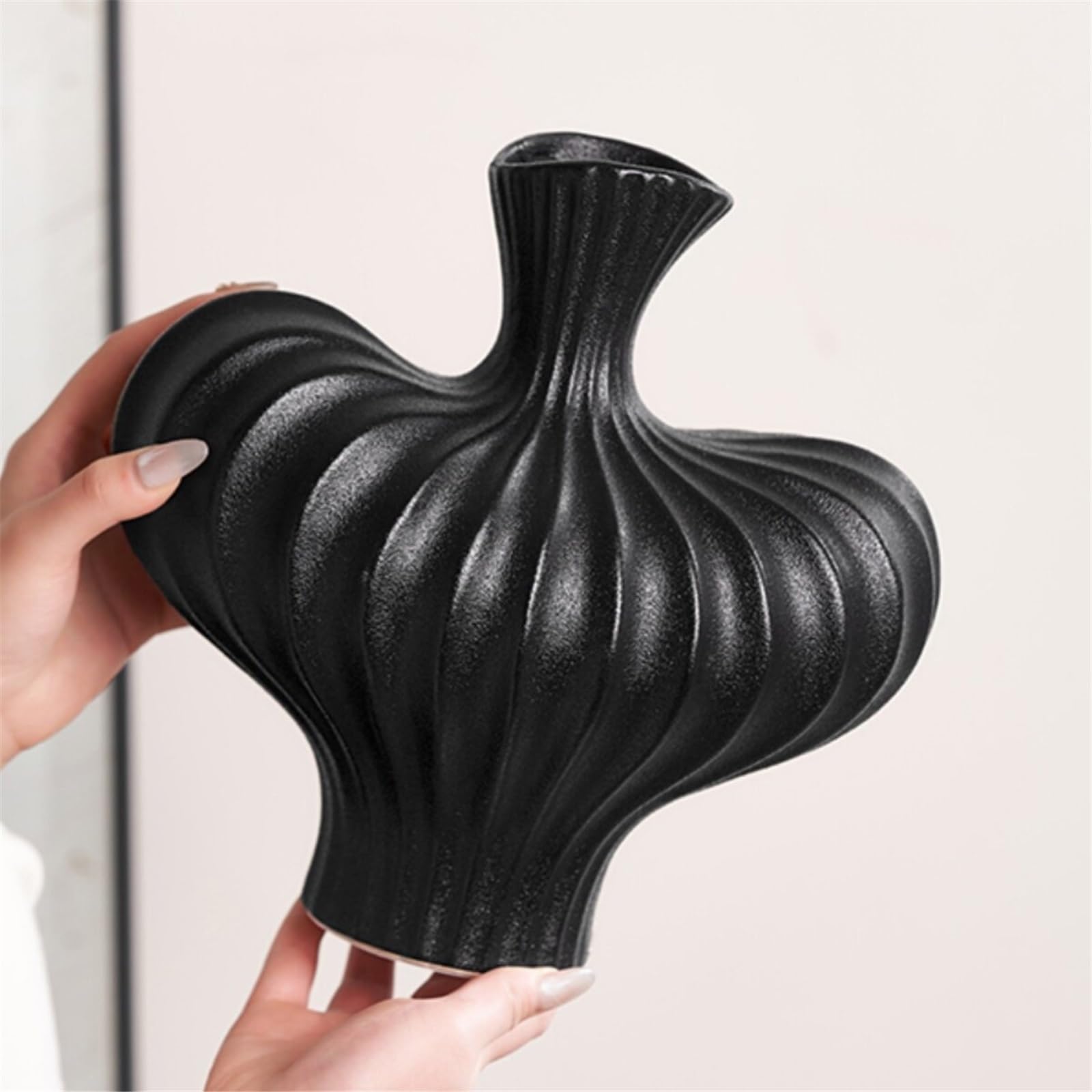 Wazon Dekoracja wazon na biurko w salonie lekka luksusowa ceramiczna kompozycja kwiatowa dekoracja retro(Czarny)